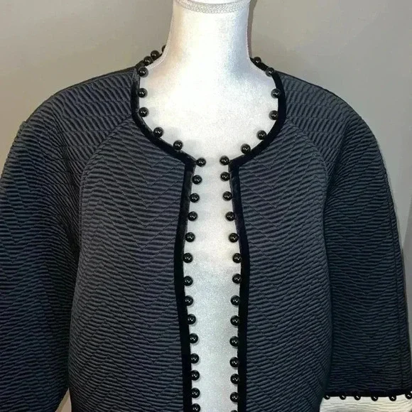 Tory Burch Beaded chevron-jacquard coat Size 10 - Picture 3 of 11